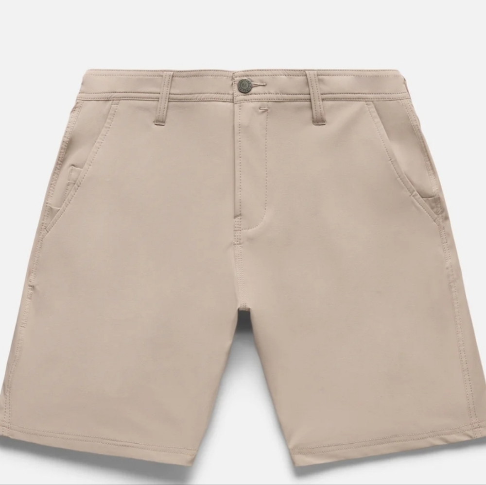 Foreign Rider Co Mens Tech Khaki Golf Shorts Size 34●